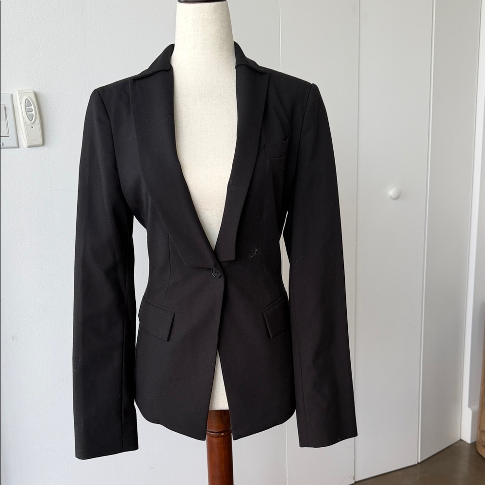 BCBGeneration Black Single-Button Tailored Blazer - image 1